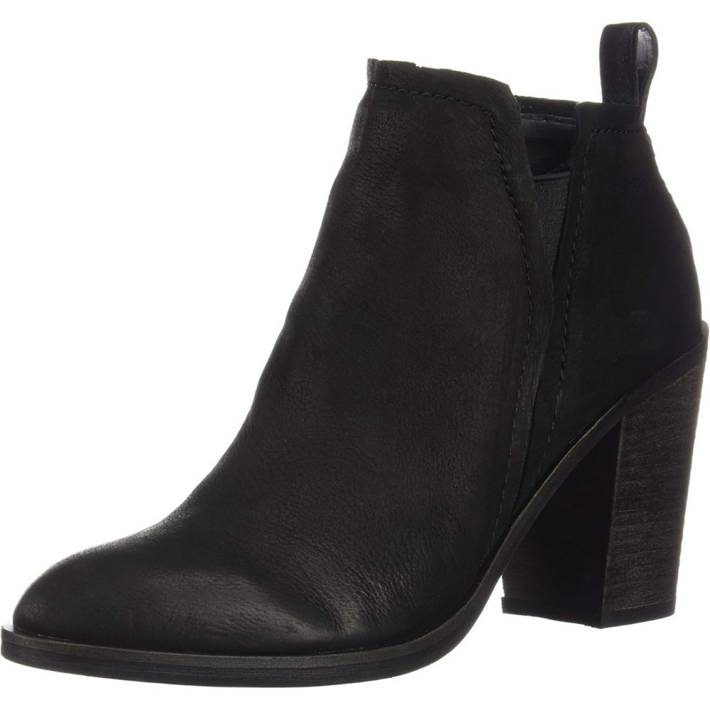 Dolce Vita Women's Size 9 Black Smooth Leather Simone Heeled Bootie Double Gore